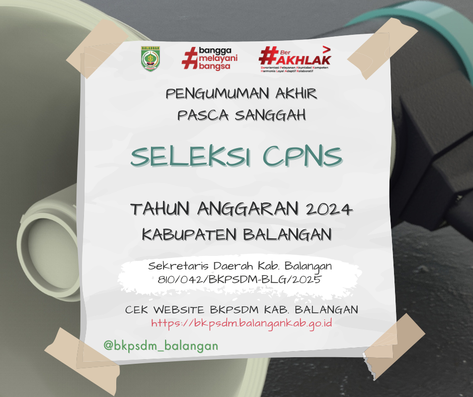 Pengumuman Akhir Pasca Sanggah Seleksi CPNS T.A 2024